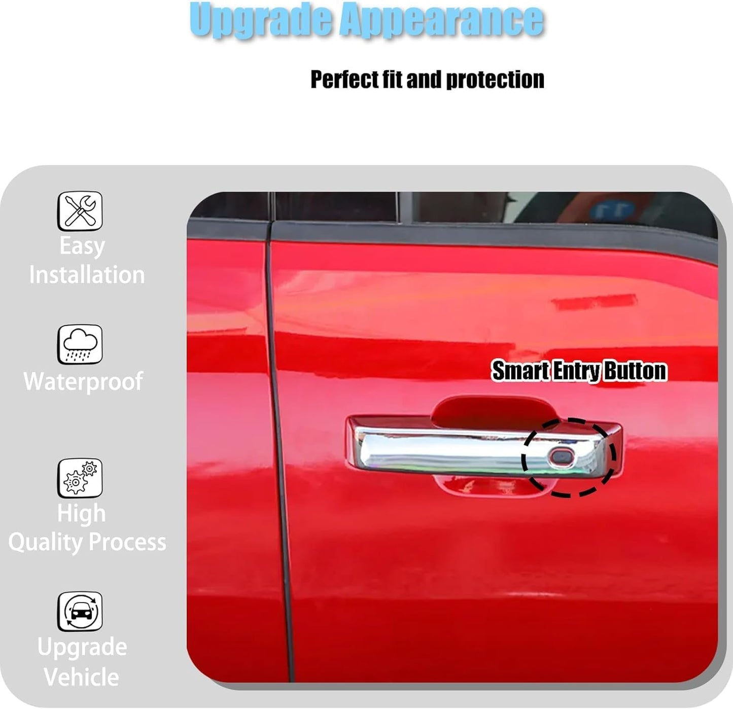 Chrome Mirror & Door Handle Cover Set for Ford F-150 2021–2025