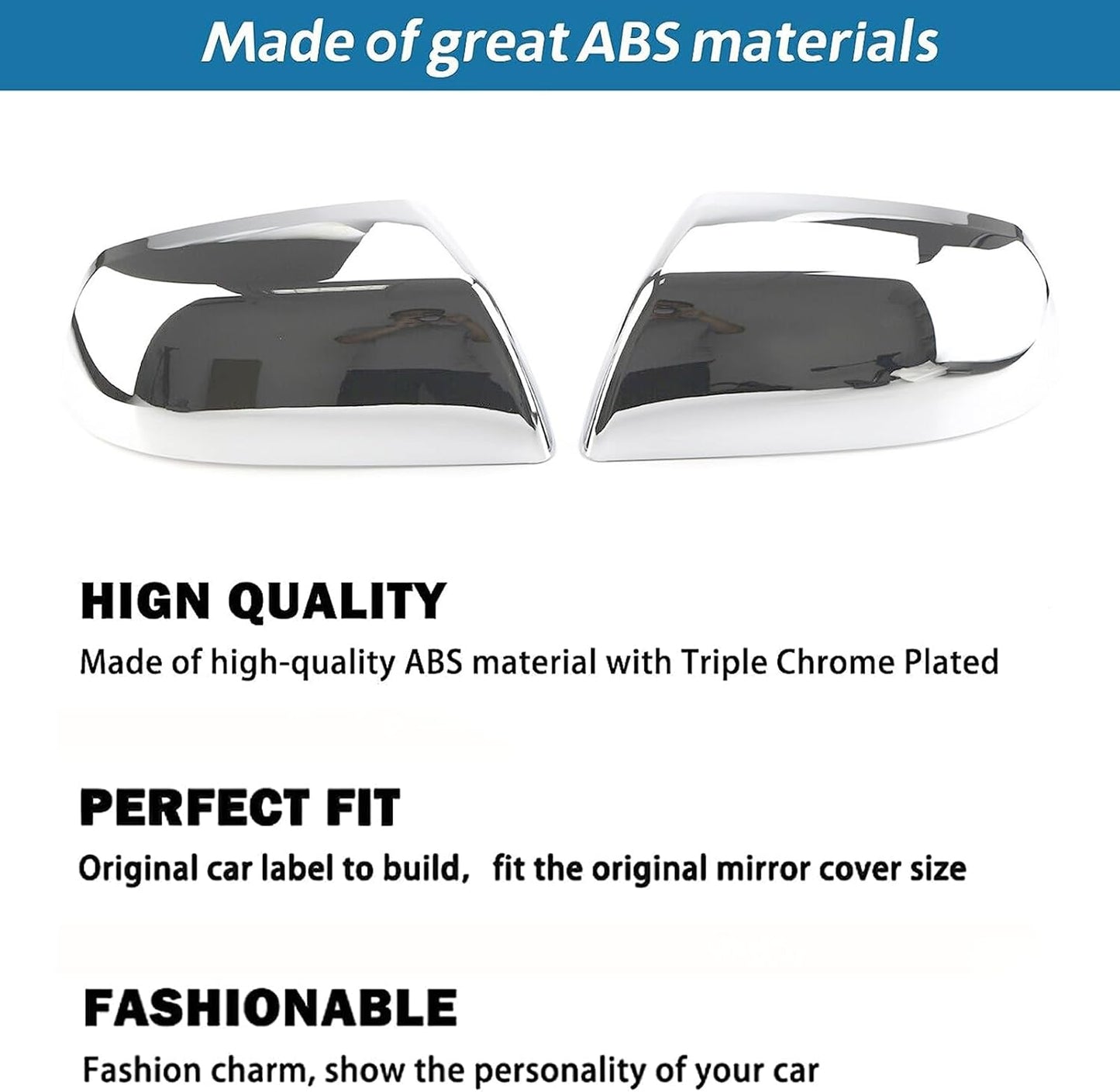 Chrome Mirror Covers for Toyota Tundra 2007–2019 & Sequoia 2008–2014