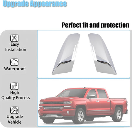 Chrome top half mirror caps with smooth, contoured shape for a secure fit