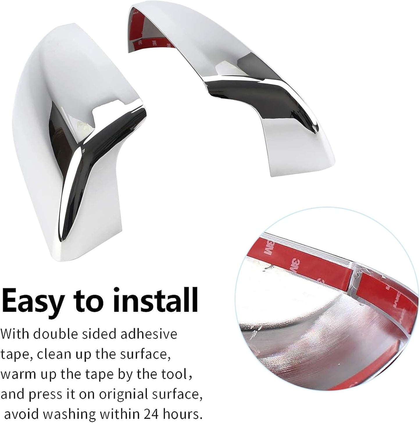 Chrome Mirror Covers for Toyota Tundra 2007–2019 & Sequoia 2008–2014