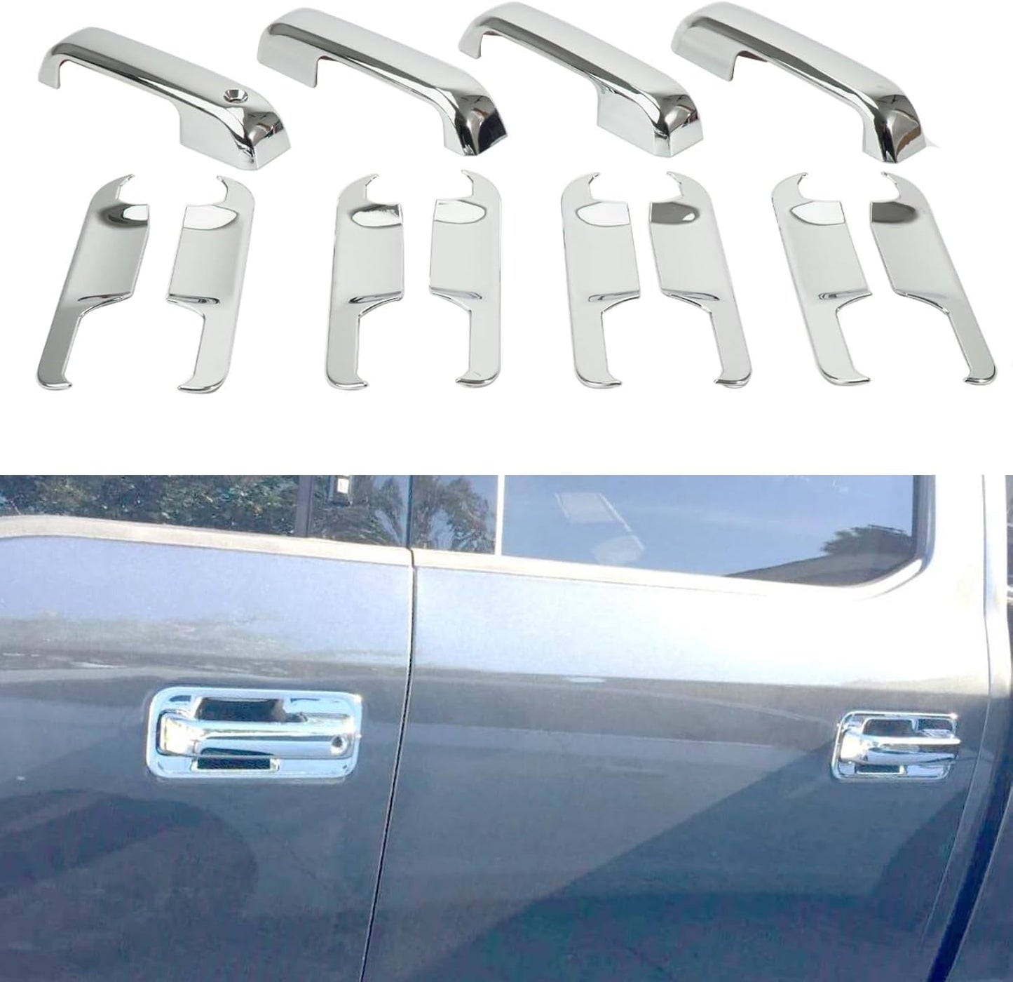 Chrome Door Handle Bowl Covers for Ford F-150 2015–2020