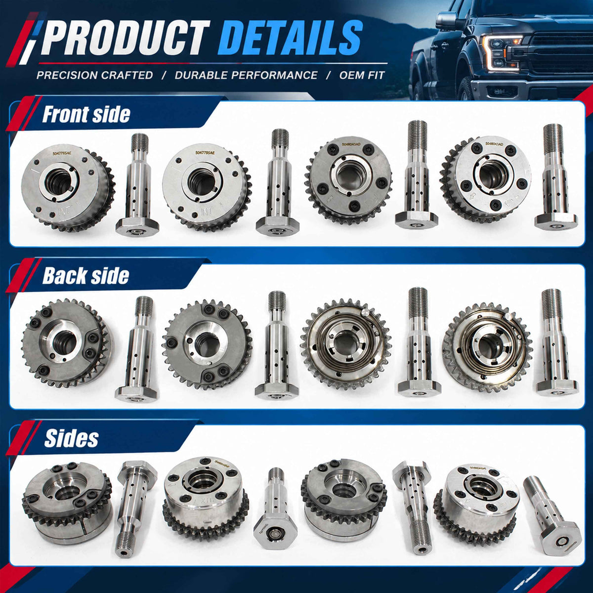 VVT Sprocket & Solenoid Kit 5048043AB Fit for 2016-2024 Jeep Dodge RAM 3.6L V6