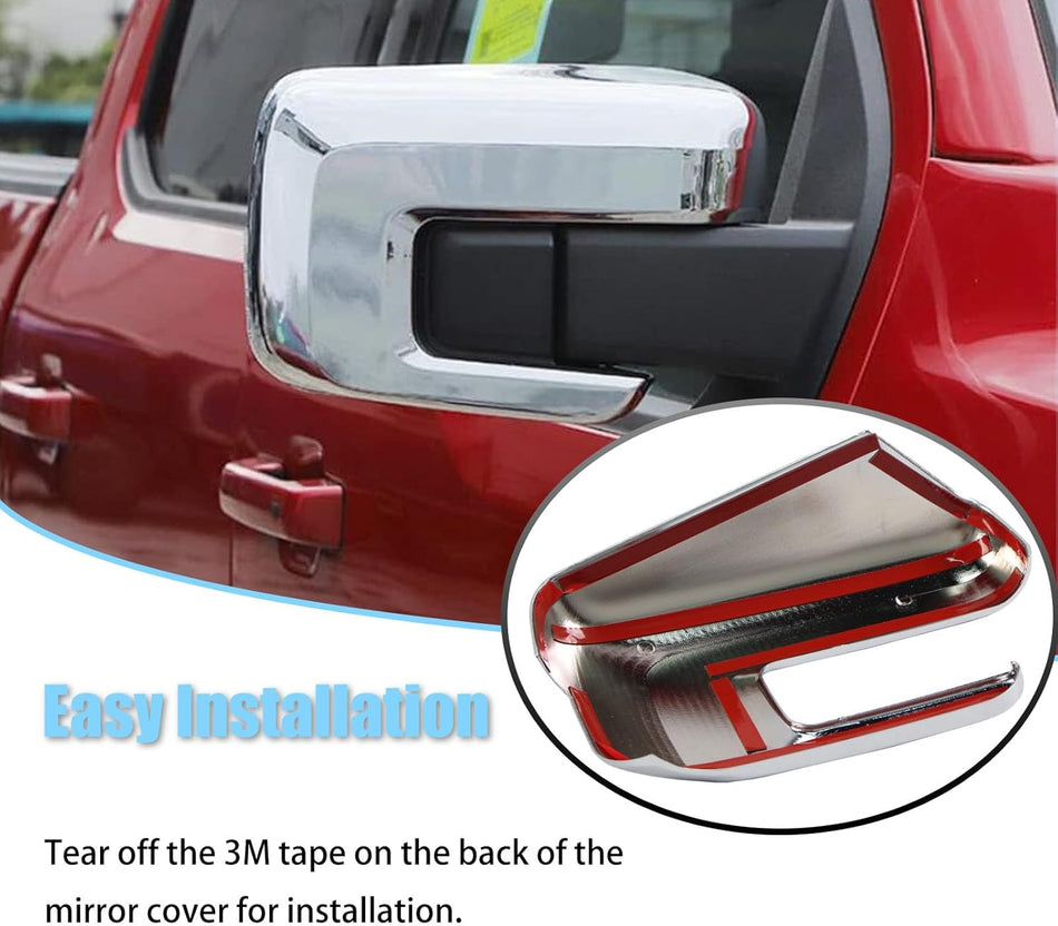 Chrome Mirror Covers With Signal for Ford F-150 2021–2025