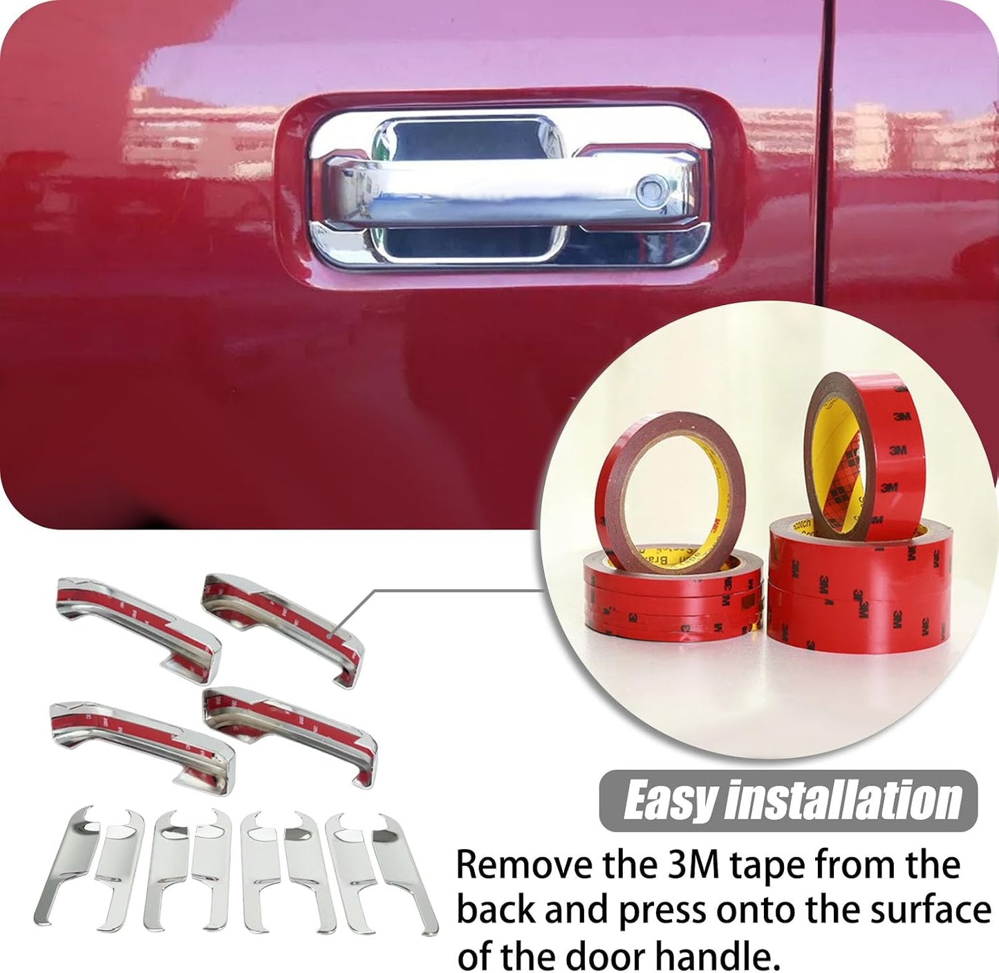 Chrome Door Handle Bowl Covers for Ford F-150 2015–2020