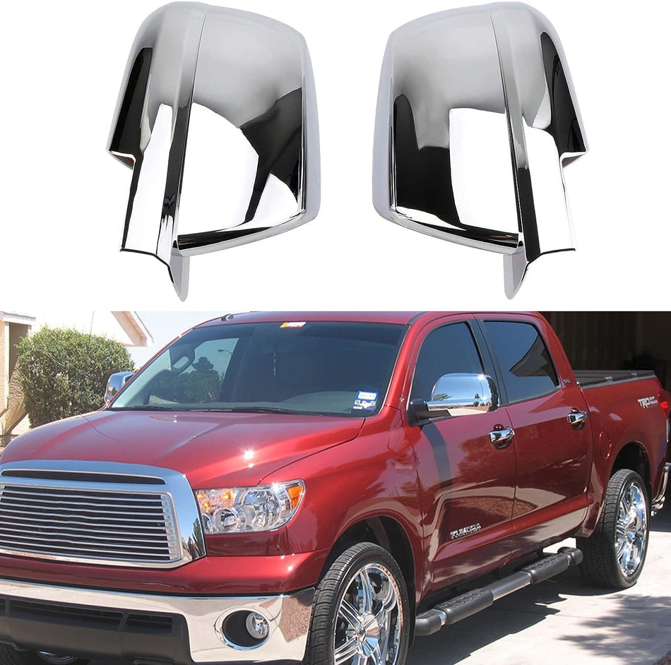 Chrome Full Mirror Covers for Toyota Tundra 2007–2021 & Sequoia 2007–2020