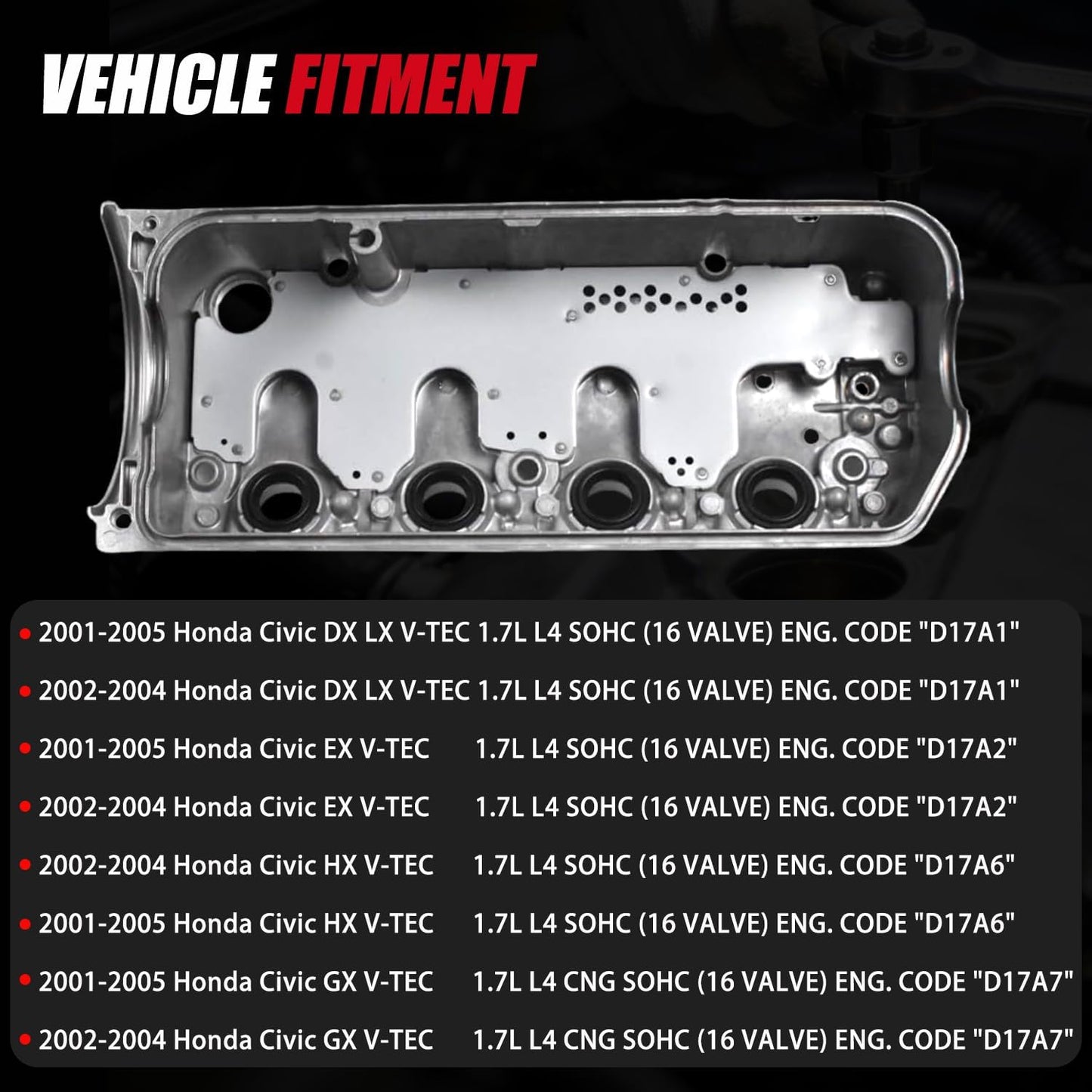 Valve Cover Gasket Set for Honda Civic 1.7L D17 (2001-2005)