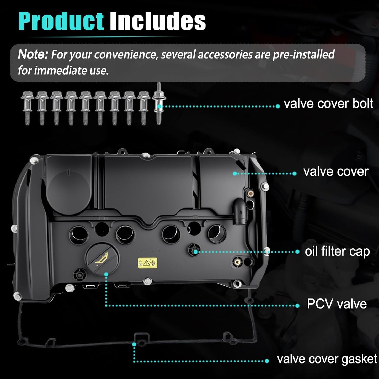 Mini Cooper N18 Valve Cover Kit (OE 11127646552)