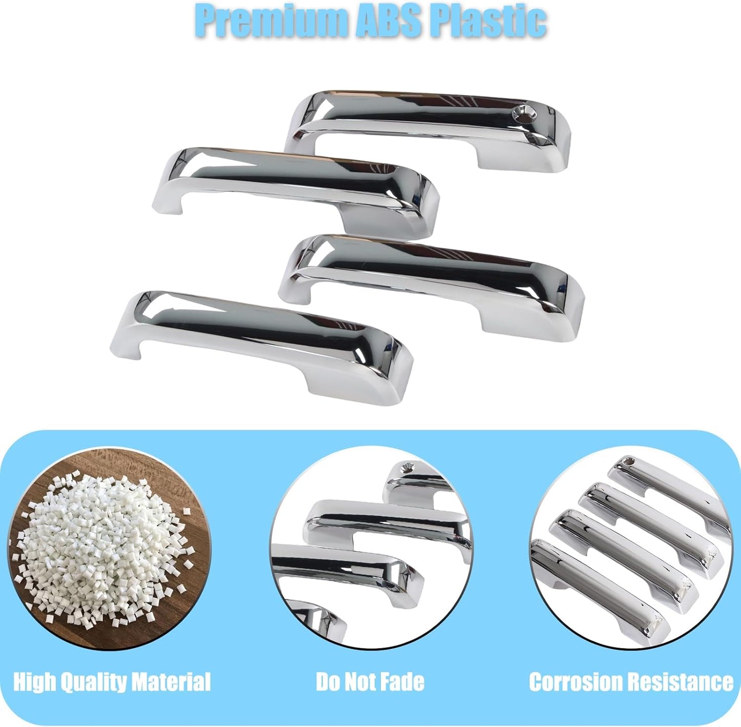 Chrome Door Handle Bowl Covers for Ford F-150 2015–2020