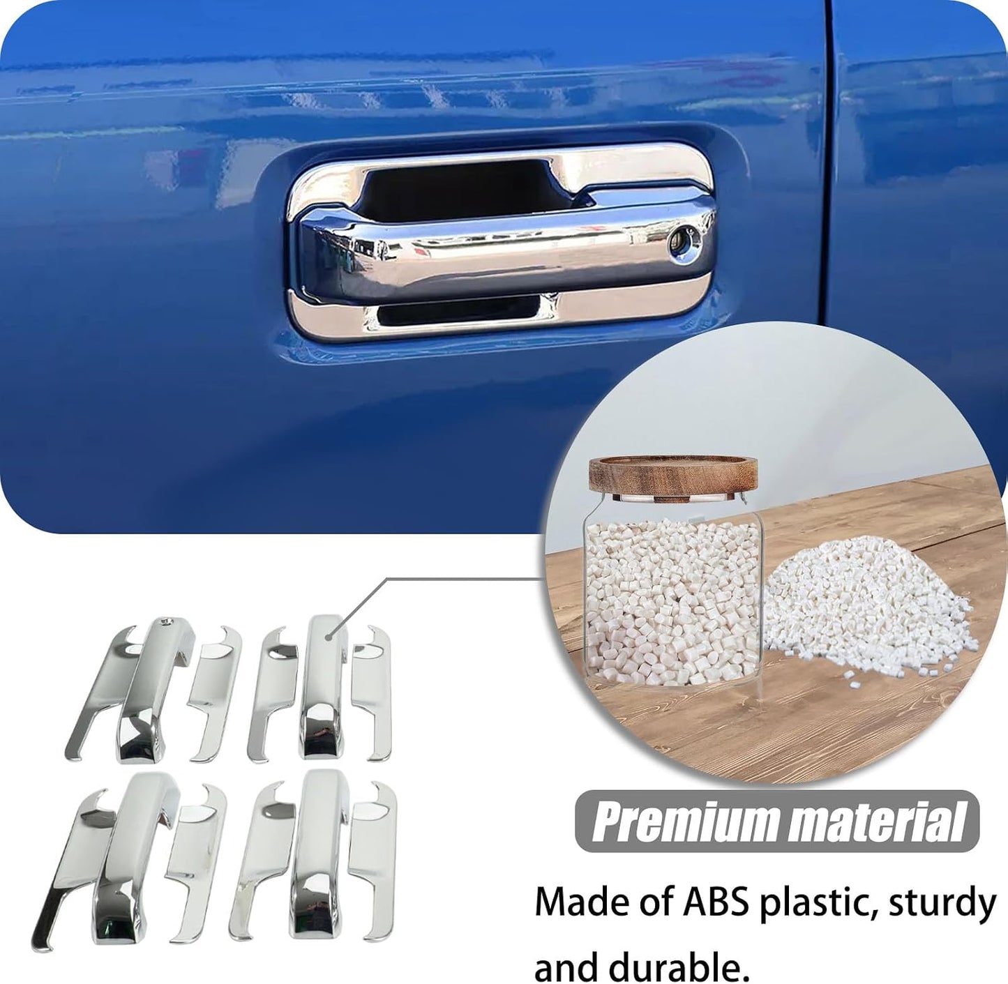 Chrome Door Handle Bowl Covers for Ford F-150 2015–2020