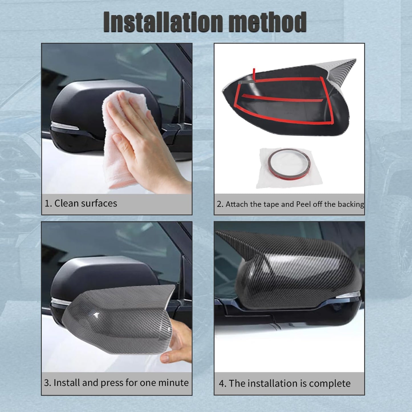 Carbon Fiber Mirror Covers for Toyota Tundra 2022–2024 & Sequoia 2023–2024