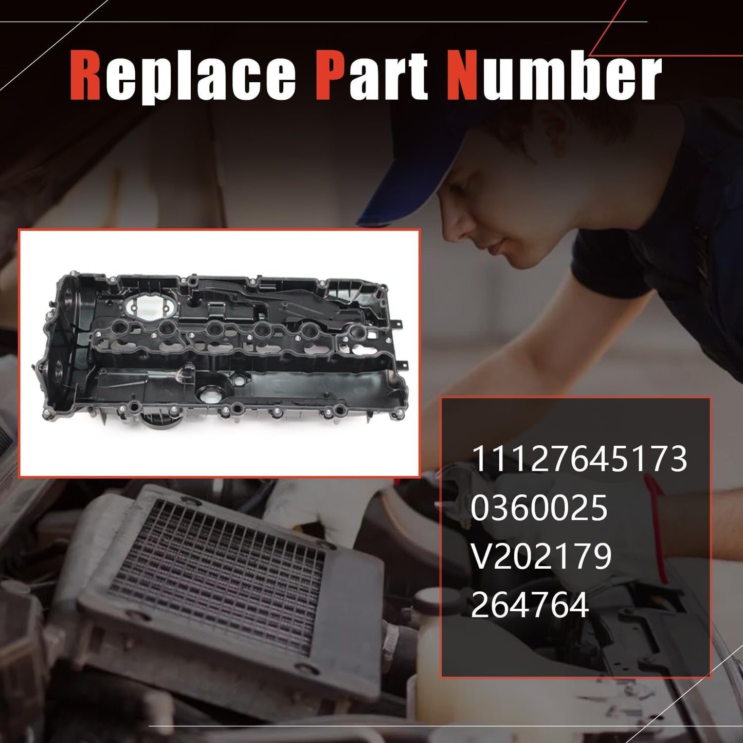 B58 Valve Cover with Gasket & Bolts for BMW 3.0L Turbo (OE 11127645173)