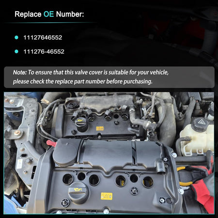 Engine bay showing valve cover installed on a MINI Cooper