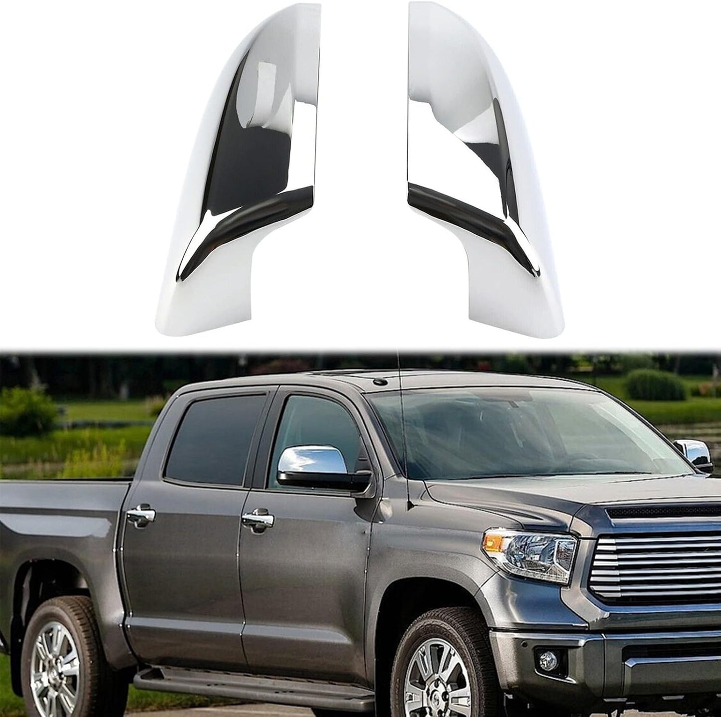 Chrome Mirror Covers for Toyota Tundra 2007–2019 & Sequoia 2008–2014