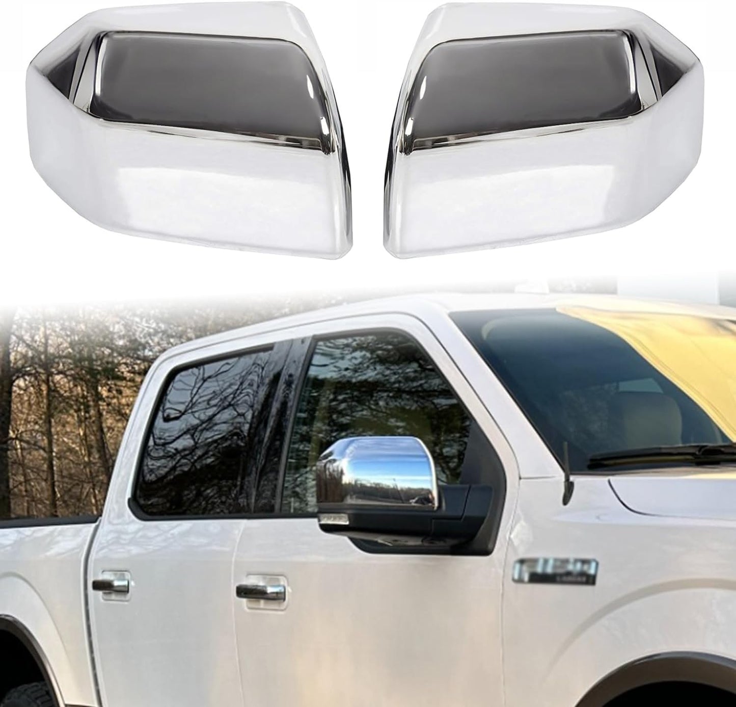 Chrome Mirror Covers for Ford F150 2015–2020