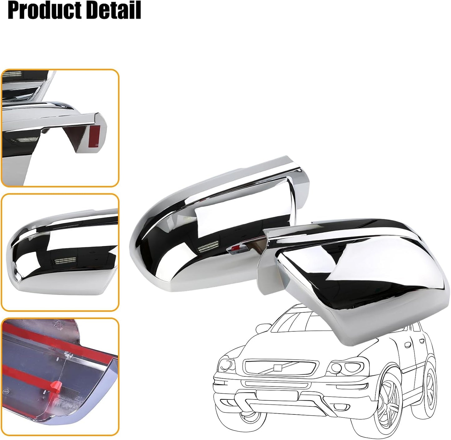 Chrome Full Mirror Covers for Toyota Tundra 2007–2021 & Sequoia 2007–2020