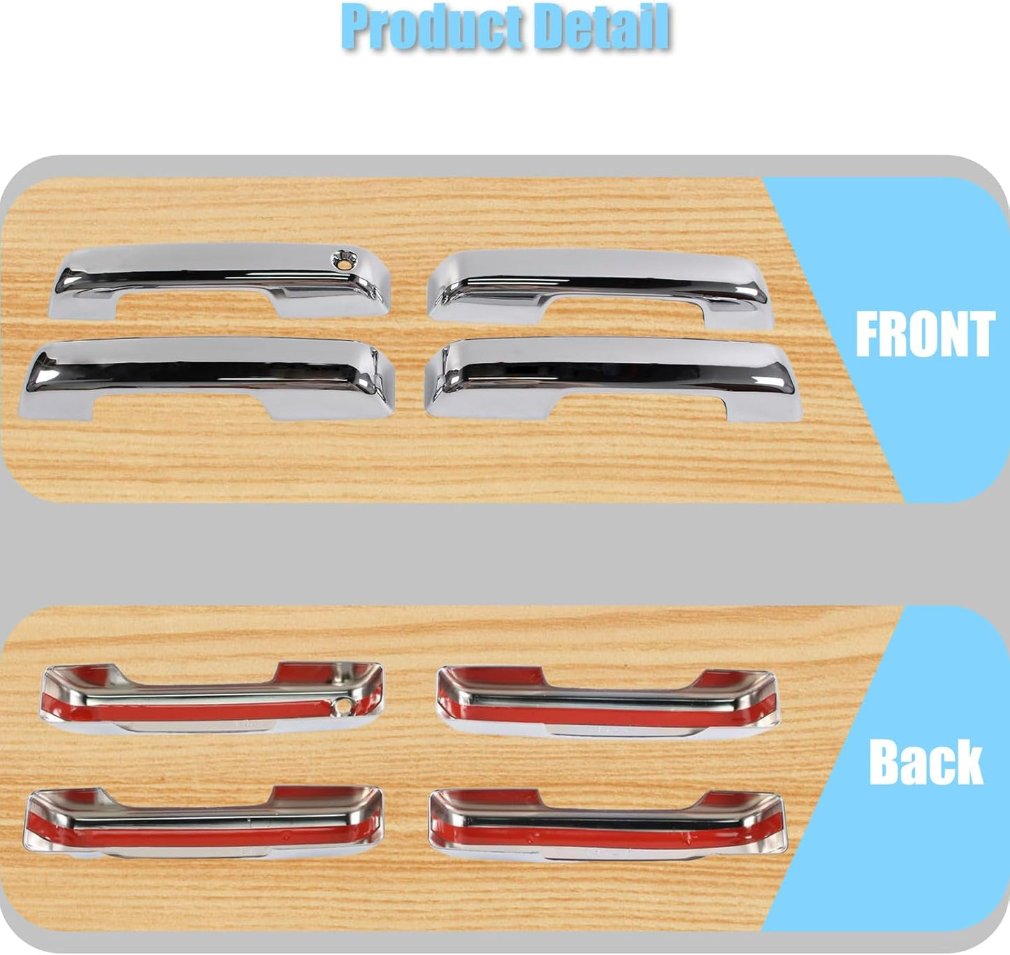 Chrome Door Handle Bowl Covers for Ford F-150 2015–2020
