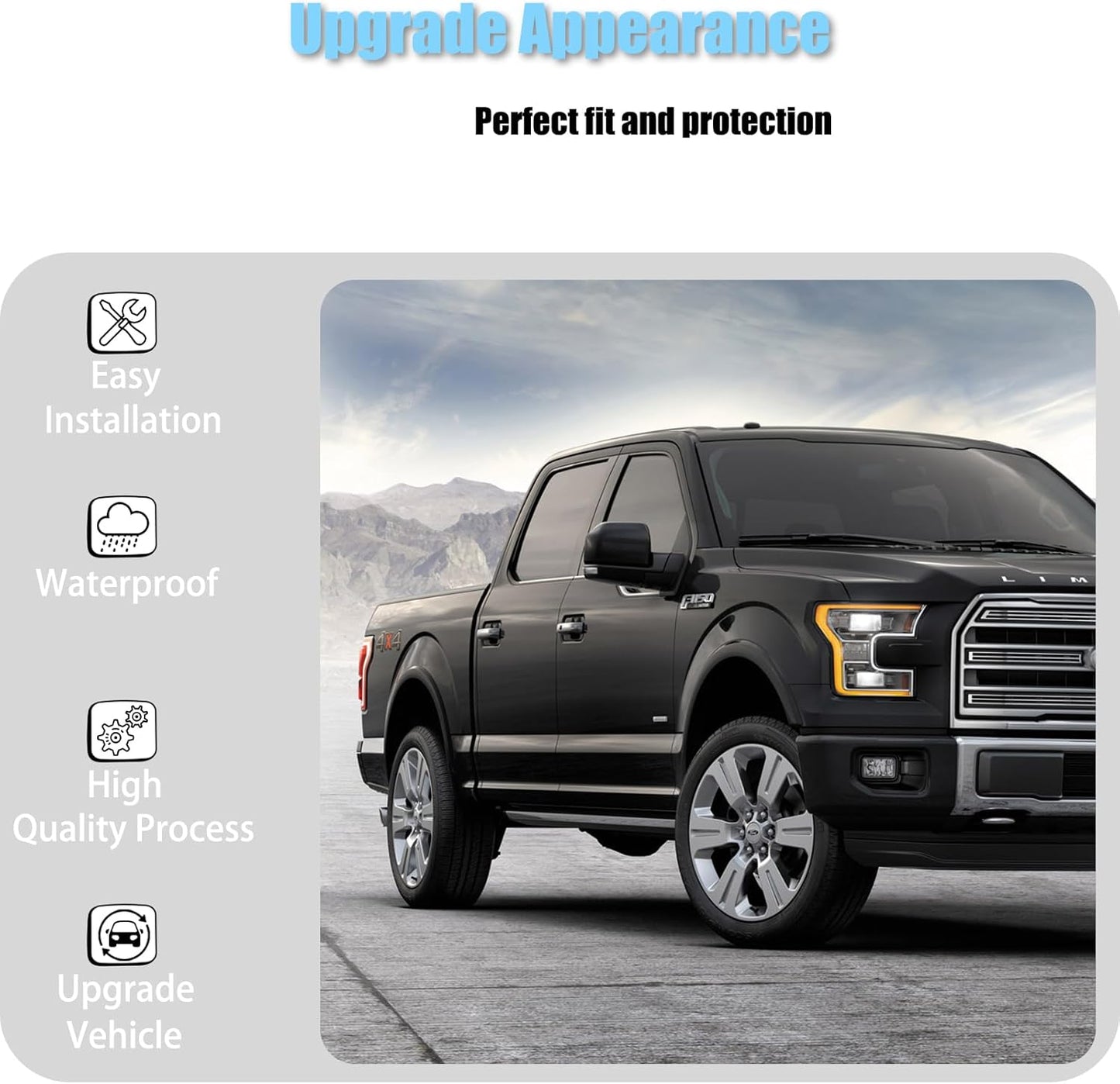 Chrome Door Handle Bowl Covers for Ford F-150 2015–2020