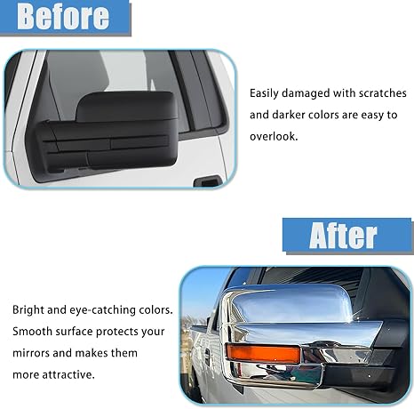 Chrome Mirror Covers for Ford F150 2009–2014