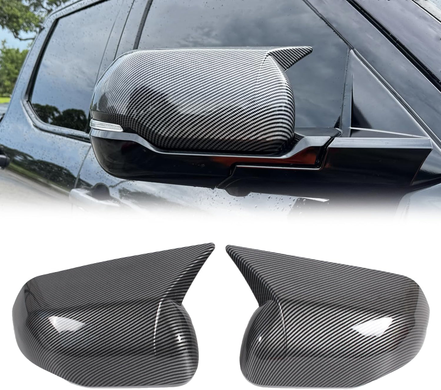 Carbon Fiber Mirror Covers for Toyota Tundra 2022–2024 & Sequoia 2023–2024