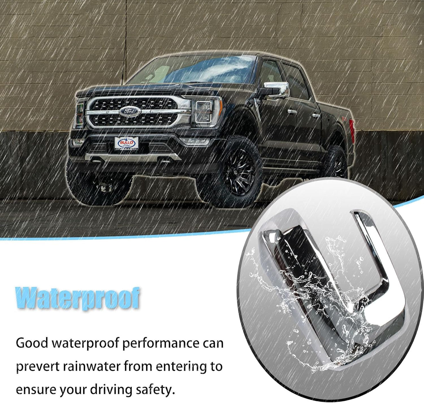 Chrome Mirror Covers With Signal for Ford F-150 2021–2025