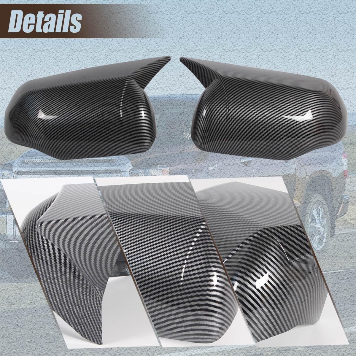 Carbon Fiber Mirror Covers for Toyota Tundra 2022–2024 & Sequoia 2023–2024