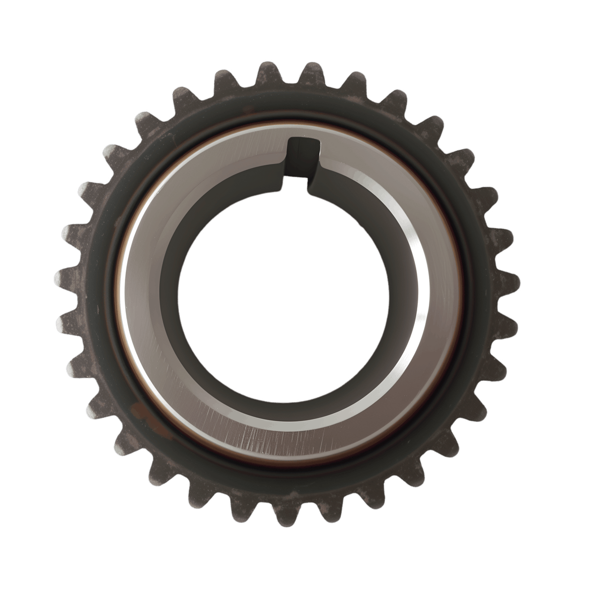 Timing chain kit sprocket gear with black outer teeth and silver inner ring