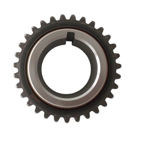 Timing chain kit sprocket gear with black outer teeth and silver inner ring