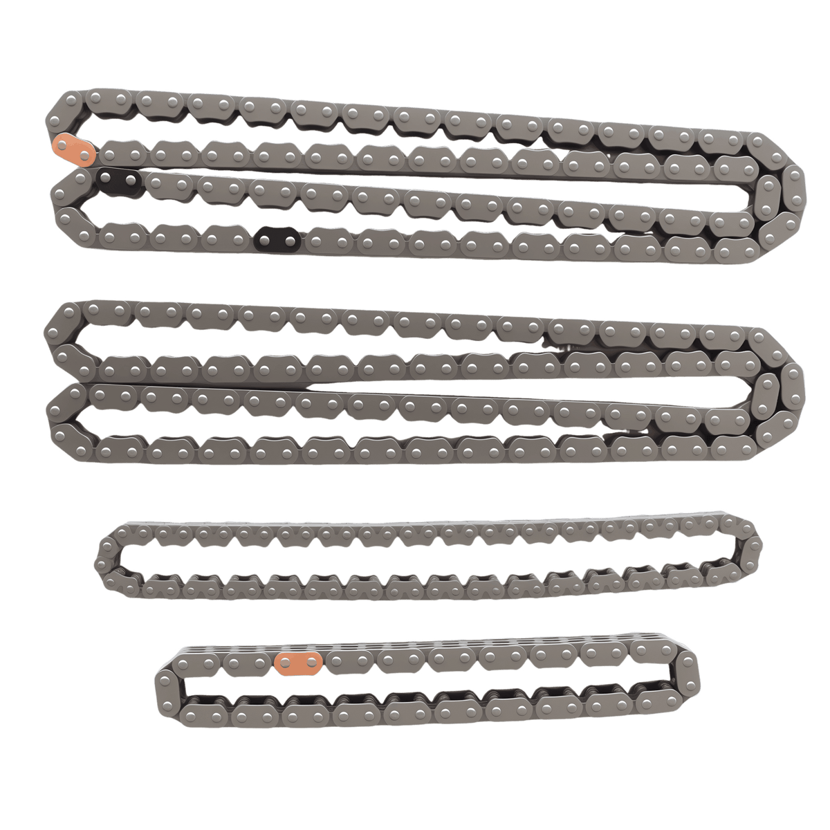 Timing chain kit roller chains, four interlocking steel link chains