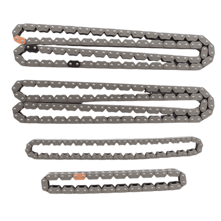 Timing chain kit roller chains, four interlocking steel link chains