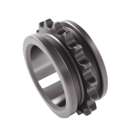 Timing chain sprocket gear, dark metal wheel with teeth