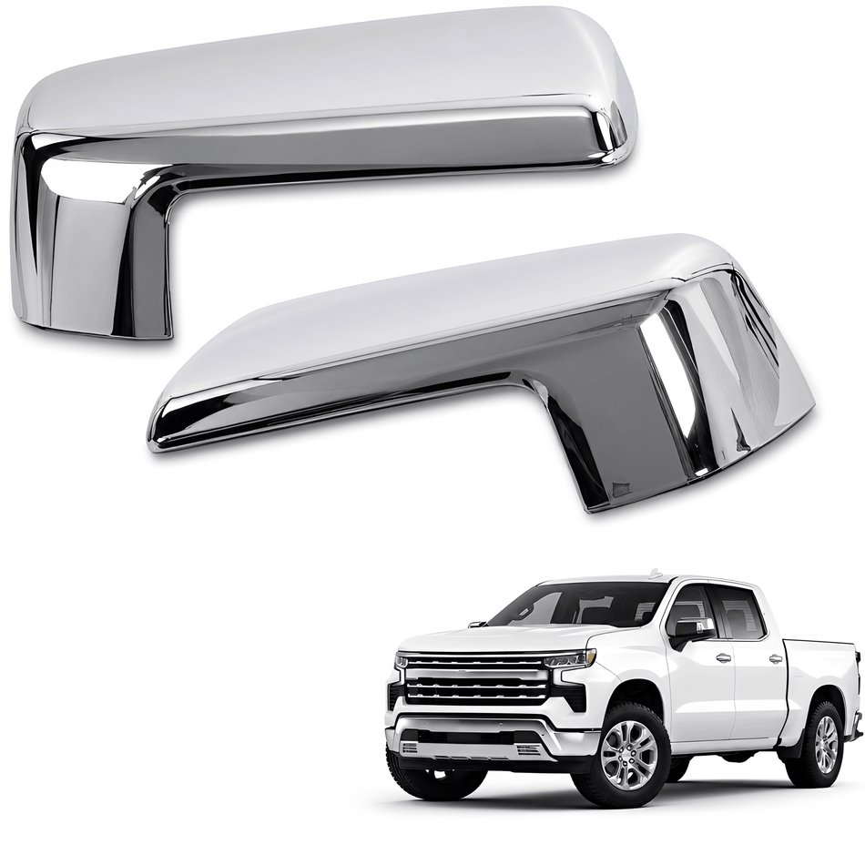 2019-2025 Chevy Silverado 1500 GMC Sierra 1500 Chrome Passenger Side Mirror Covers 2PCS