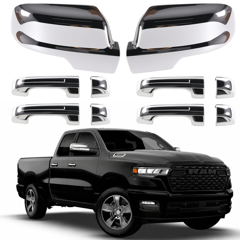 Chrome Mirror & Door Handle Covers for 2019-2025 Ram 1500